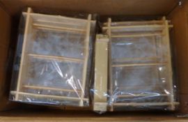 14 x Bamboo Square Soba Tray – Ref : CAT019 – Dimensions (24x18cm)  - New - Sealed Packaging -