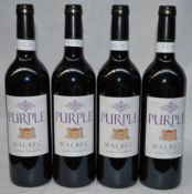 4 x Chateau Lagrezette Purple Malbec Red Wines - French Wine - 2011 - Bottle Size 75cl - Volume 13.