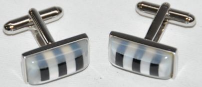 10 x Pairs of Genuine Cats Eye Cuff Links by Ice London – Colour : Black Onyx - Model : EGCL-