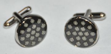10 x Pairs of Genuine Spot Enamel Cuff Links by Ice London – Colour : Black - Model : EGCL-102009 BK