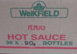 36 x Weikfield 90g Peprico HOT Sauce – Ref : CAT074 – Unopened – Unused – Boxed – Expires : 09/