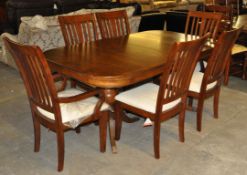 1 x 'Perth' Traditional Extending Table Set with 4 Chairs & 2 Carver Pedestals – Ex Display -