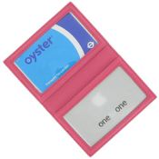 1 x Genuine Fine Leather Travel Card / Credit Card Holder by ICE London - EGW-6007-PK - Colour: PINK