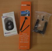 1 x Monopod Z07-1 Extendable MobilePhone Selfie Stick With Bluetooth Wireless Remote - Brand New