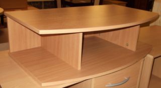 1 x Low TV Unit With Beech Effect Finish - W24 H88 D47cm - Ref: FC663 - Ex-Display Stock In Good