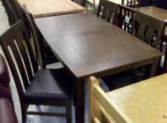 1 x Bentley Designs 'ZONE' Dark Oak Table With 4 x Leather Chairs - Ref FC417 - Ex-Display Stock