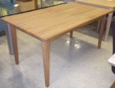 1 x Solid Oak Dining Table - H75 x W160 x D91 cms - FC29 - Ex Display Stock In Great Condition -