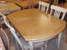 1 x Mark Webster 'Monet' Drop Leaf Circular Table & 4 x Chairs - Ref: FC873 - Ex Display Stock In