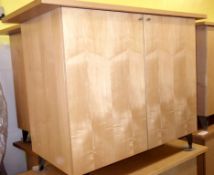 1 x 2-Door Sideboard - With A Light Wood Finish - Ref: FC566 - Pre-built, Ex Display Stock In Good