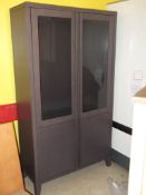 1 x Dark Wood & Glass Display Unit - Ref: FC711 - Ex Display Stock In Very Good Condition -
