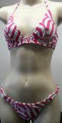 1 x Christian Lacroix -Riviera- - Underwired Top and Mini Bikini Brief Bikini set - Magenta - Ref 44