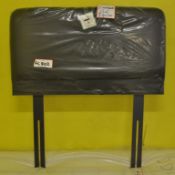 1 x 3' Black Leather Headboard - Ref: FC802 - Ex Display Stock In Great Condition, SEALED -