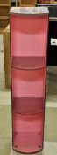 1 x Glass Display Unit In PINK- Great Design - Ref: FC777 - Ex Display Stock In Great Condition -