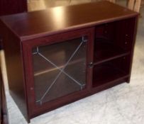 1 x Large Mahogany Coloured TV Unit - W87 D40 H60cm - Ref: FC654 - NEW & BOXED - Assembly Required -