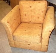 1 x Armchair - Ref FC531 - Upholstered In A Bright Yellow Fabric - Ex Display Stock In Great