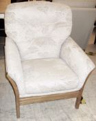 1 x Luxurious Upholstered Fireside Chair By Cintique - Ref: FC256 - Fabulous Floral Pattern In A