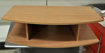 1 x Low TV Unit With Beech Effect Finish - W24 H88 D47cm - Ref: FC735 - NEW & BOXED - Assembly