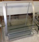 1 x Glass Three Tier Entertainment Unit - Ref: FC696 - Ex Display Stock In Good Condition With Light