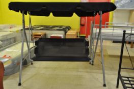 1 x Metal Garden Swing With Canopy - Ref: FC790 - Ex Display Stock In Great Condition - W180 D110