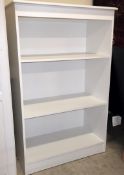 1 x Bookcase In White With Wood Grain Effect Top - Ref: FC481 - A Sleek and Stylish Example - Ex