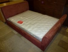 1 x Suede Double Bed Frame - 4'6