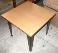 1 x Wooden Lamp Table - Ref FC528 - Light Wood Effect Finish & Metal Legs - Pre-built, Ex Display