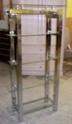 1 x Chrome and Glass Display Stand - Ref FC507 - Aesthetically Pleasing With Glass Shelves and Metal