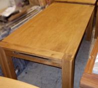 1 x Solid Oak Dining Table - Ref: FC698 - Ex Display Stock In Great Condition - W180 D88 H75cm 0
