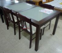 1 x Glass Top Dining Table and Four Chairs - H76 x W150 x D90 cms - Ex Display Stock In Good