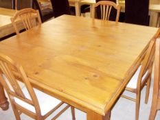 1 x Pine Table With 4 Solid Chairs - Ref FC227 - Beautiful, Yet Sturdy, Rustic Farmhouse Piece -
