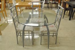 1 x Glass Round Table With 3 x Chairs - Ref: FC903 - Ex Display Stock In Great Condition - Diameter: