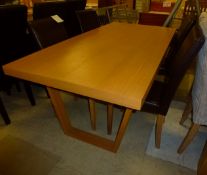 1 x Oak Dining Table With Faux Leather Chairs - Ex Display in Great Condition - CL036 - FC26 -