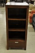 1 x Tall, Dark Bookcase / TV Unit With Drawer - Ref: FC906 - Ex Display Stock In Great Condition -