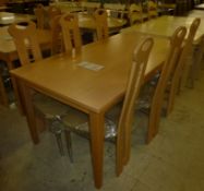 1 x Italian Callagaris Dining Table With Six Chairs - H75 x W160 x D85 cms - Ref: FC75 - Ex