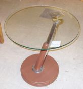 1 x Orbit Round Glass Glass Table - Diameter 60cm, Height 57cm - Ref: FC893 - Ex Display, Stock In