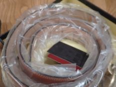1 x Designer Luxury Mens Cognac soft Leather Belt/Gold Buckle - Size 38 - Brand New & Boxed - PDJ234