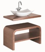 1 x Vogue ARC Bathroom Vanity Unit - WALNUT - Type 1D 900mm.  RRP £1,600!