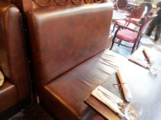 1 x Genuine Brown Leather Two Seater Chair / Sofa - Suitable For Commercial Premises Such as