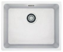 1 x Franke Kubus Fragranite Undermount 1.0 Bowl Kitchen Sink Basin With Drainer - Polar White Finish
