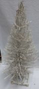 1 x 4ft Festive White Wooden Decorative Christmas Tree – Ref : CAT105 – Self Standing – Lighting