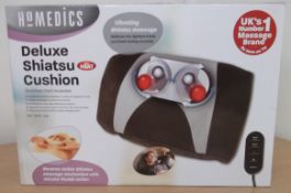 1 x Homedics Deluxe Shiatsu Massage Cushion – New Boxed – Soothes Tired Muscles - Compact Design for