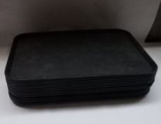 14 x Large Black Heavy Duty Plastic Trays – Ref : CAT112 – Dimensions : 45x65cm - Used - Recently