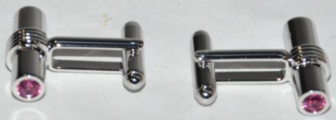 10 x Pairs of Genuine T-Bar Cuff Links with Swarovski Crystals by Ice London – Color : Pink -