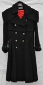 1 x Hemyca Cashmere Black Coat – Size 8 - High Resale Value – Ref : G25 - CL007 - Location: