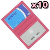 10 x Genuine Fine Leather Travel Card / Credit Card Holders by ICE London - EGW-6007-PK - Colour: