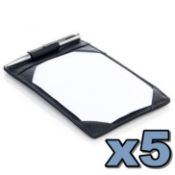 5 x Genuine Fine Leather Jotters by ICE London - EGW-6004-BK - Colour: Black – Each Includes Note