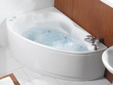 1 x Salina Leth Hand Corner Bath With Side Panel - 1500mm x 1000mm - Perfect For The Modern Home -