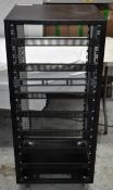 1 x 24U Data Rack Cabinet - Includes Blanket Air Plates - Good Quality Cabinet on Heavy Duty Castors