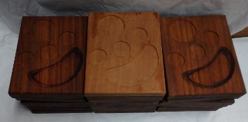 22 x Large Oriental Food Wooden Serving Trays – Ref: CAT031 – Solid Wood – Used - Recently Removed