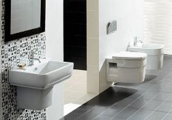 1 x Vogue Bathrooms SAVERO Bathroom Suite - Includes Wall Hung WC Toilet Pan, Single Tap Hole